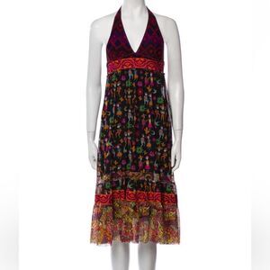 Agua Bendita‎ Day of the Dead Halter Midi Dress Small